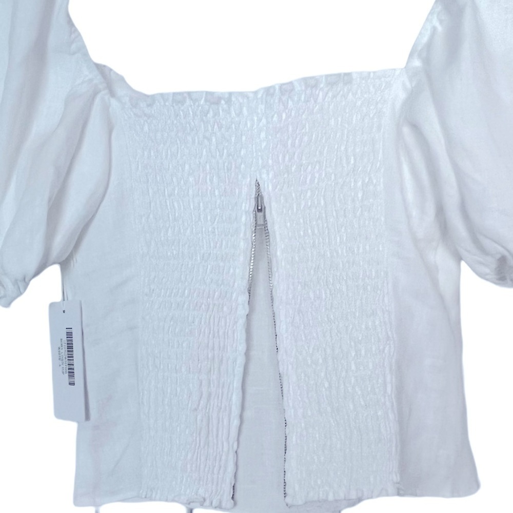 Reformation‎ Top Rory Linen Shirt Blouse Sz 6 Bohemian - Picture 10 of 12